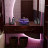 Purple Square Frosted Glass Vessel Bathroom Sink, TIS-286P