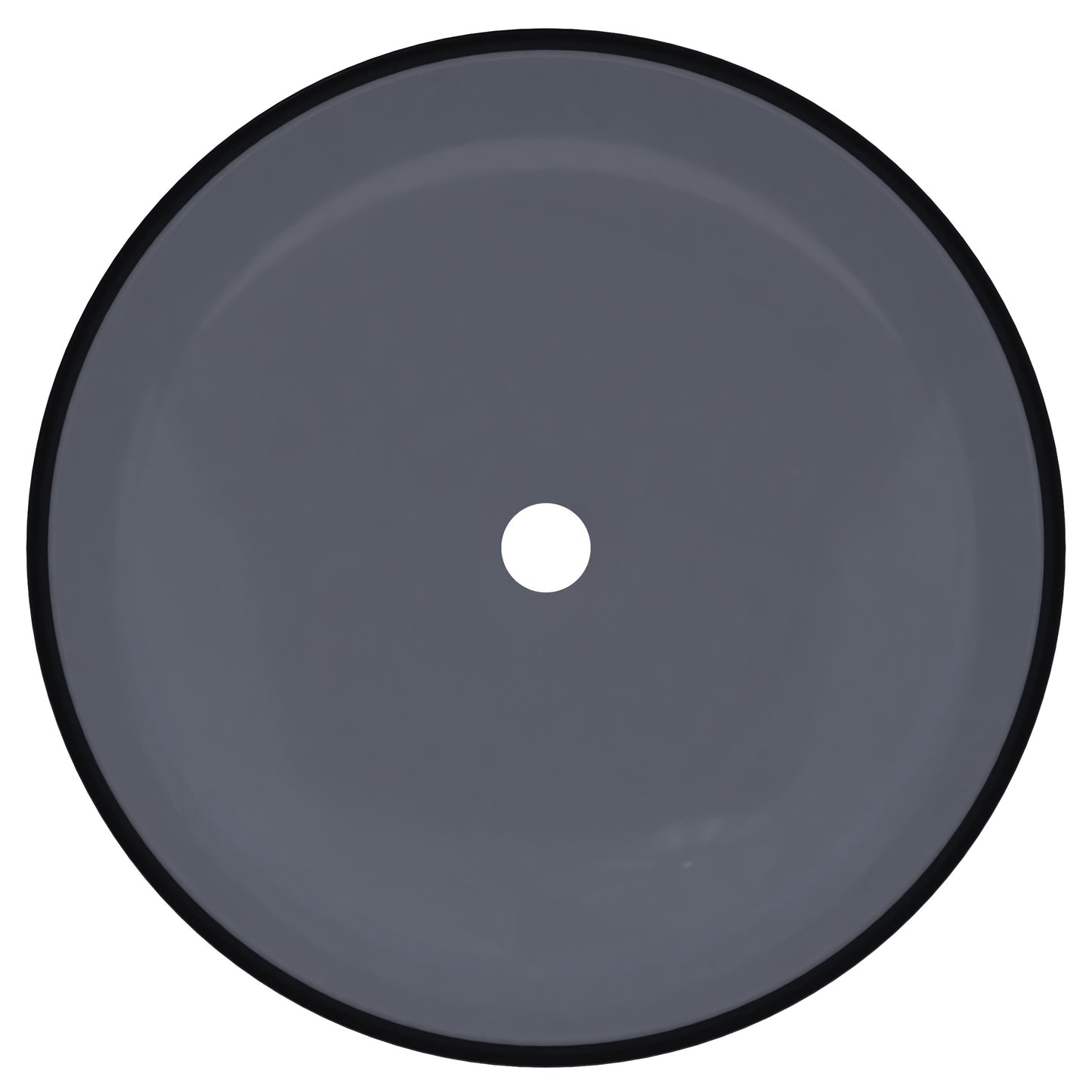 Clear Slate Grey Round Shallow Glass Vessel Bath Sink TIS-316G