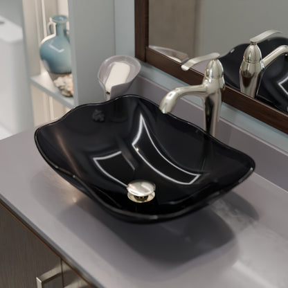 Novatto traditional vessel faucet handle parts set with single handle in ocean finish, including handle and mounting components.