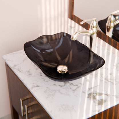 Novatto traditional vessel faucet handle part set with wooden handle, includes single handle and mounting components.