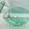 Clear Green Oval Slipper Glass Vessel Sink TIS-324GN