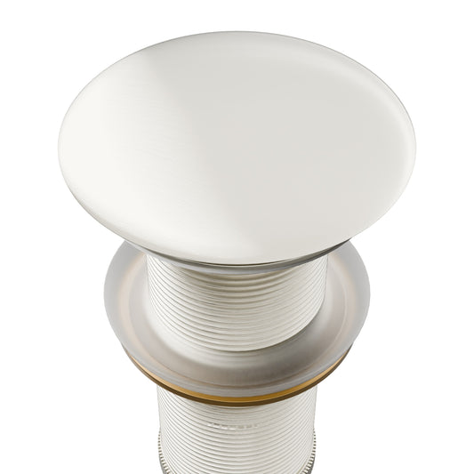 Novatto umbrella drain accessory without overflow, featuring a sleek, durable metal design for bathroom sink drainage.