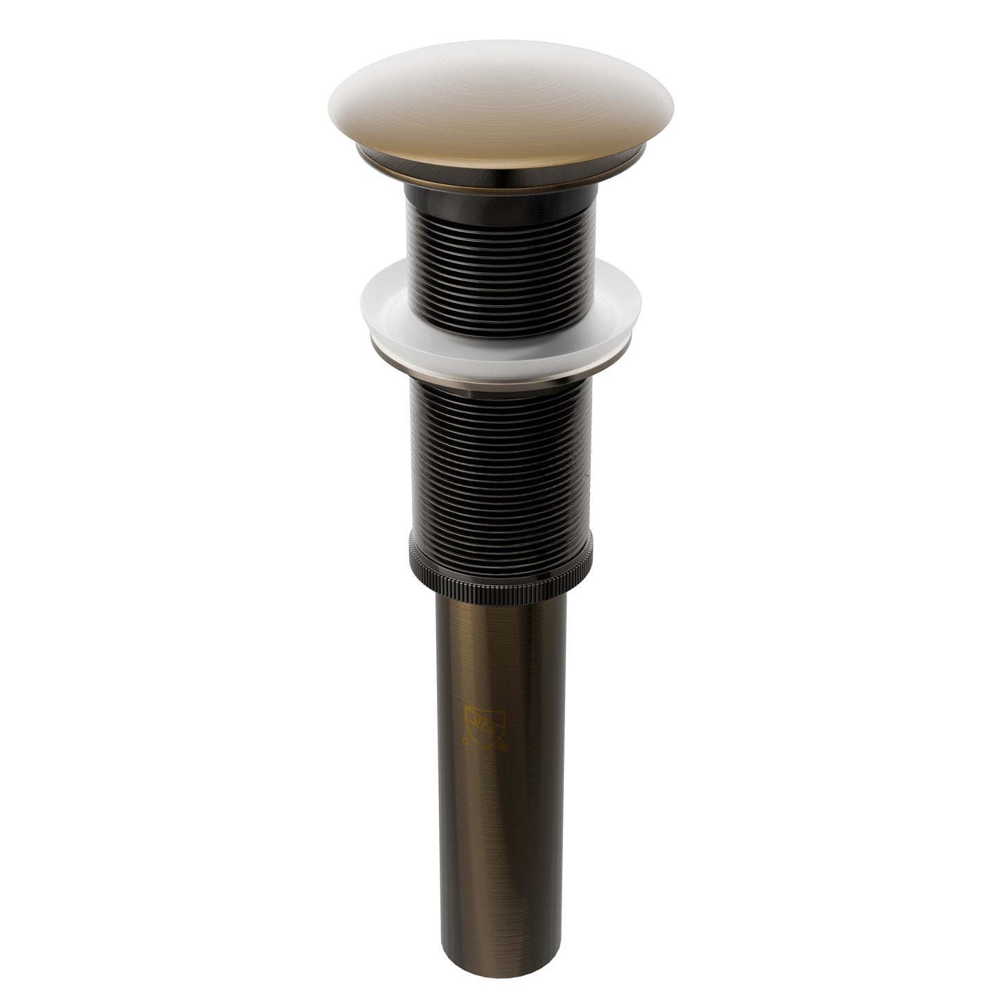 Novatto umbrella drain accessory without overflow, showcasing a sleek chrome finish and durable construction for bathroom use.
