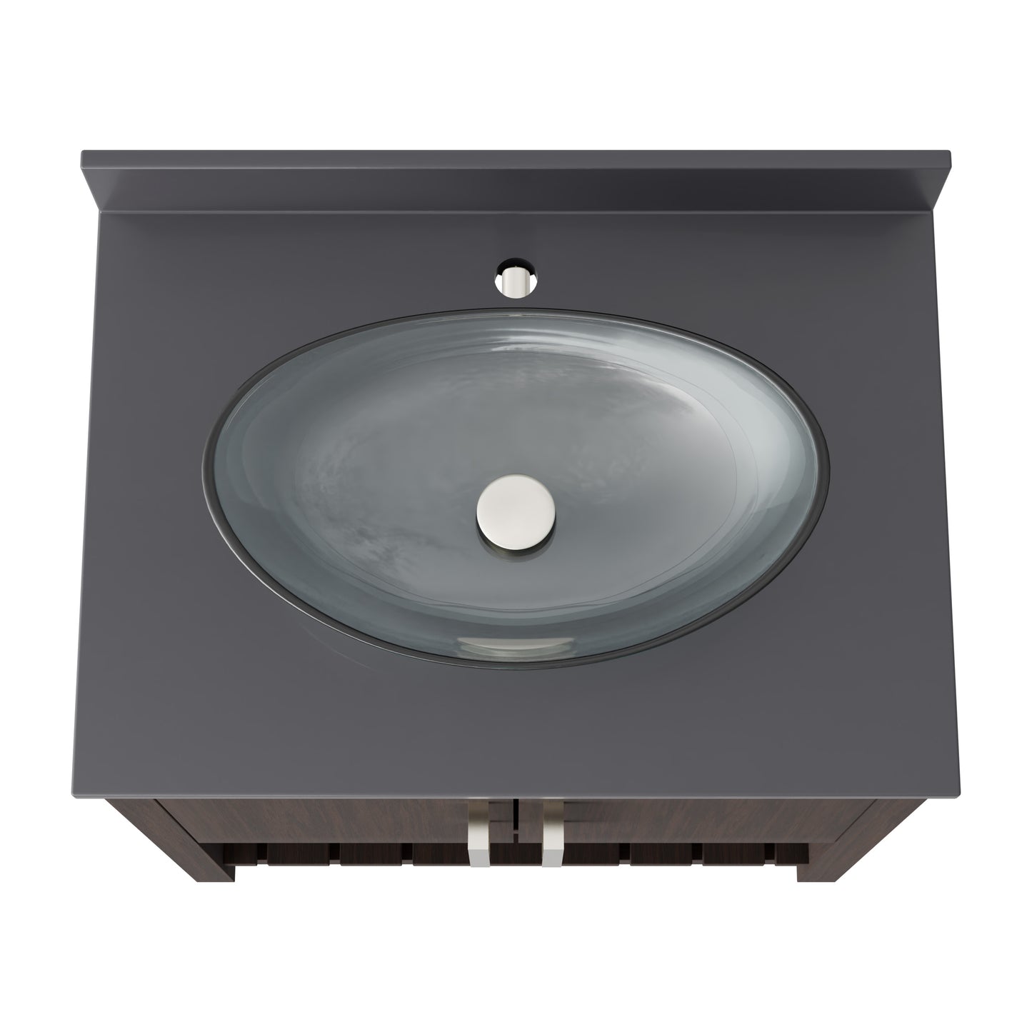 Novatto 30-inch bath vanity with storm grey quartz countertop and integrated sink, modern bathroom accessory design
