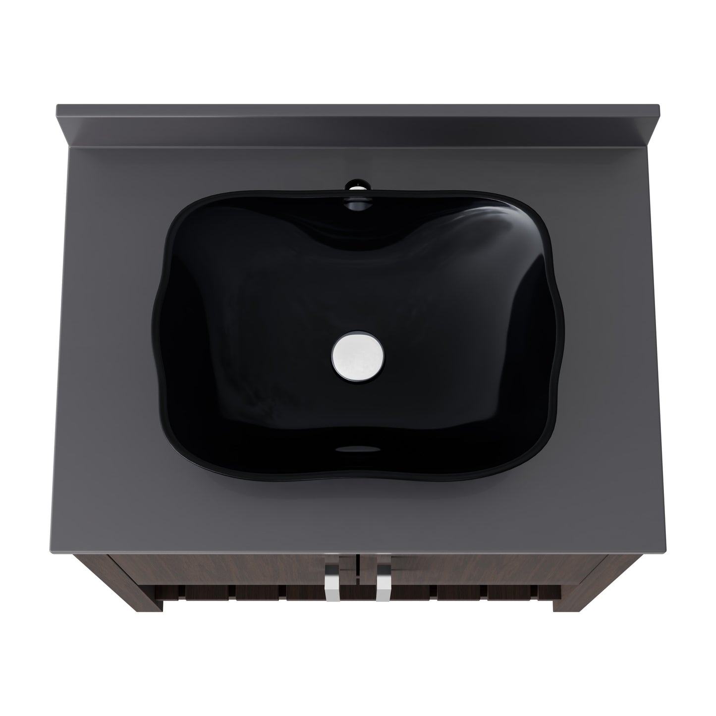 30-inch Novatto bath vanity with storm grey quartz countertop and integrated sink, showcasing sleek bathroom accessory design.