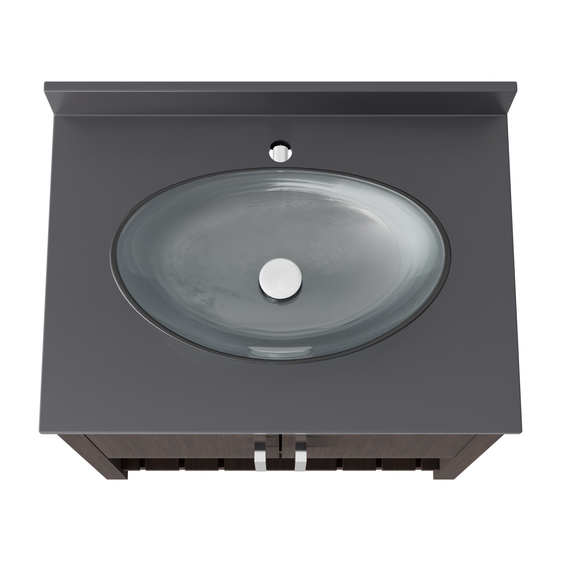 Novatto 30-inch bath vanity with storm grey quartz countertop and sink, modern bathroom accessory with sleek design.