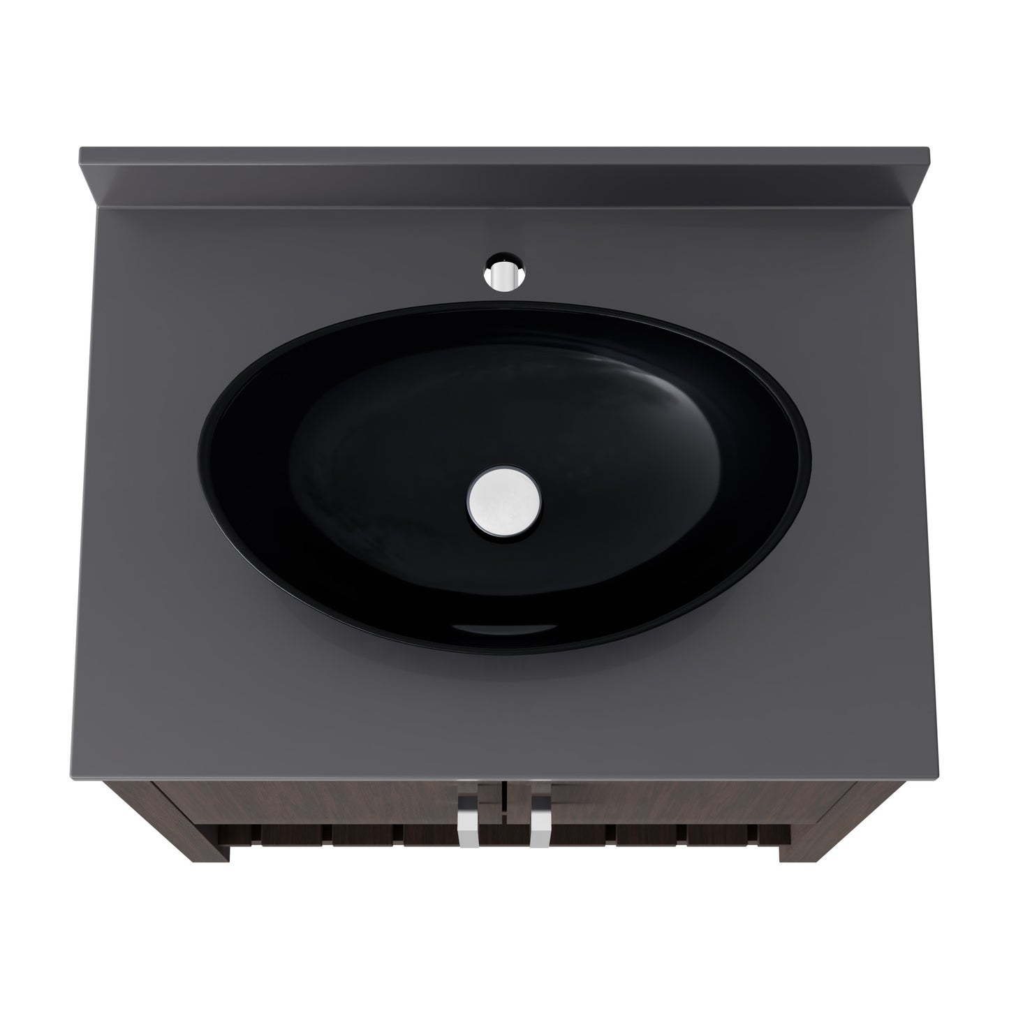 30-inch Novatto bath vanity with storm grey quartz counter and sink, showcasing sleek bathroom accessory design.