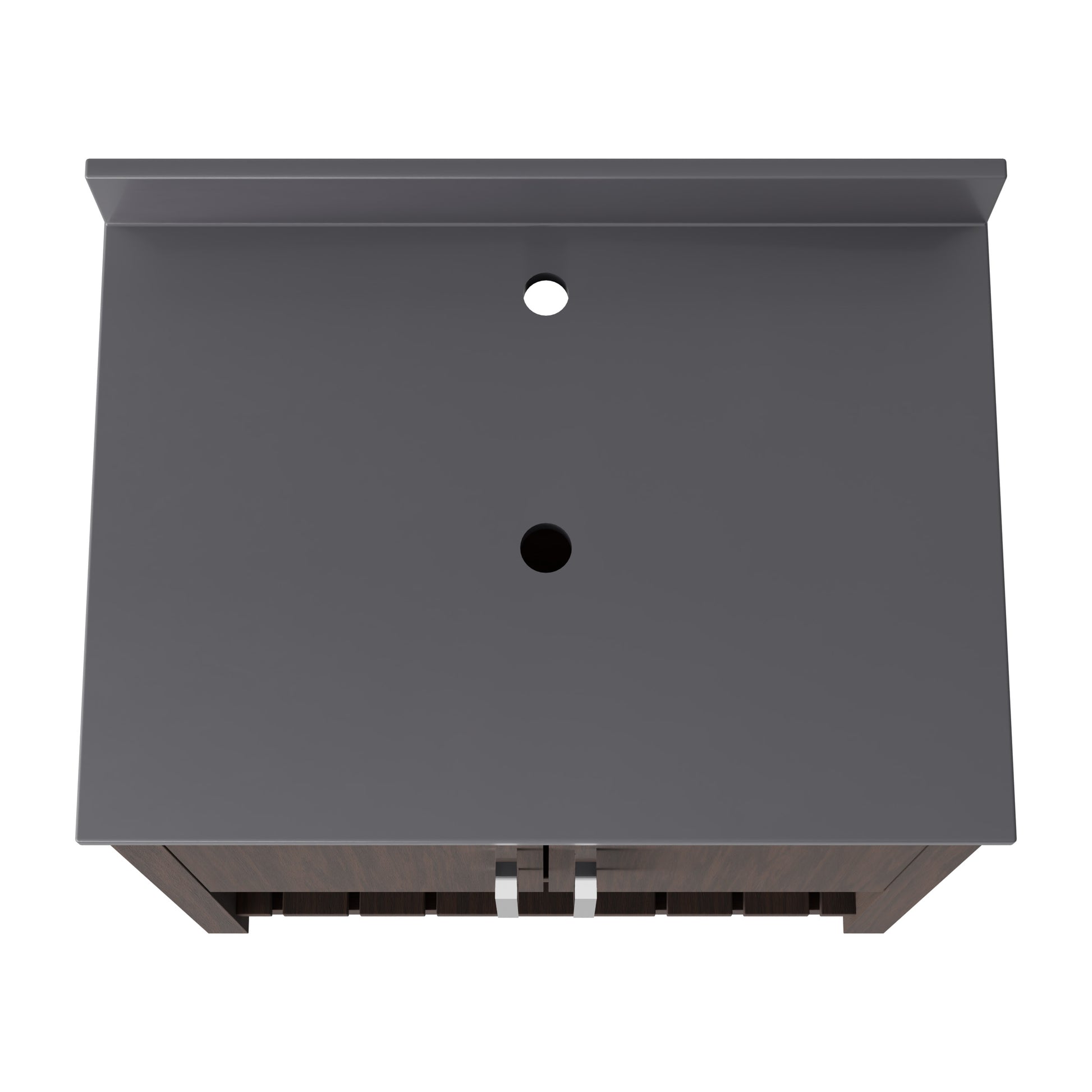 30-inch Novatto vanity with storm grey quartz countertop, modern bathroom accessory with sleek design.