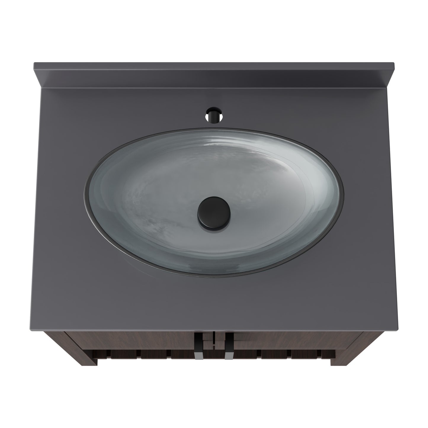 30-inch Novatto bath vanity with storm grey quartz countertop and sink, showcasing sleek bathroom accessory design.