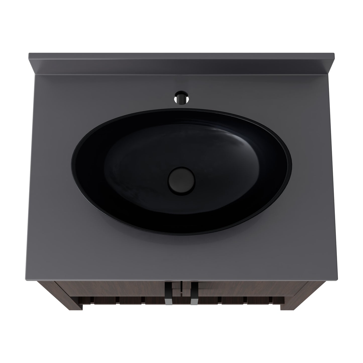 30-inch Novatto bath vanity with storm grey quartz counter and integrated sink, showcasing sleek bathroom accessory design.