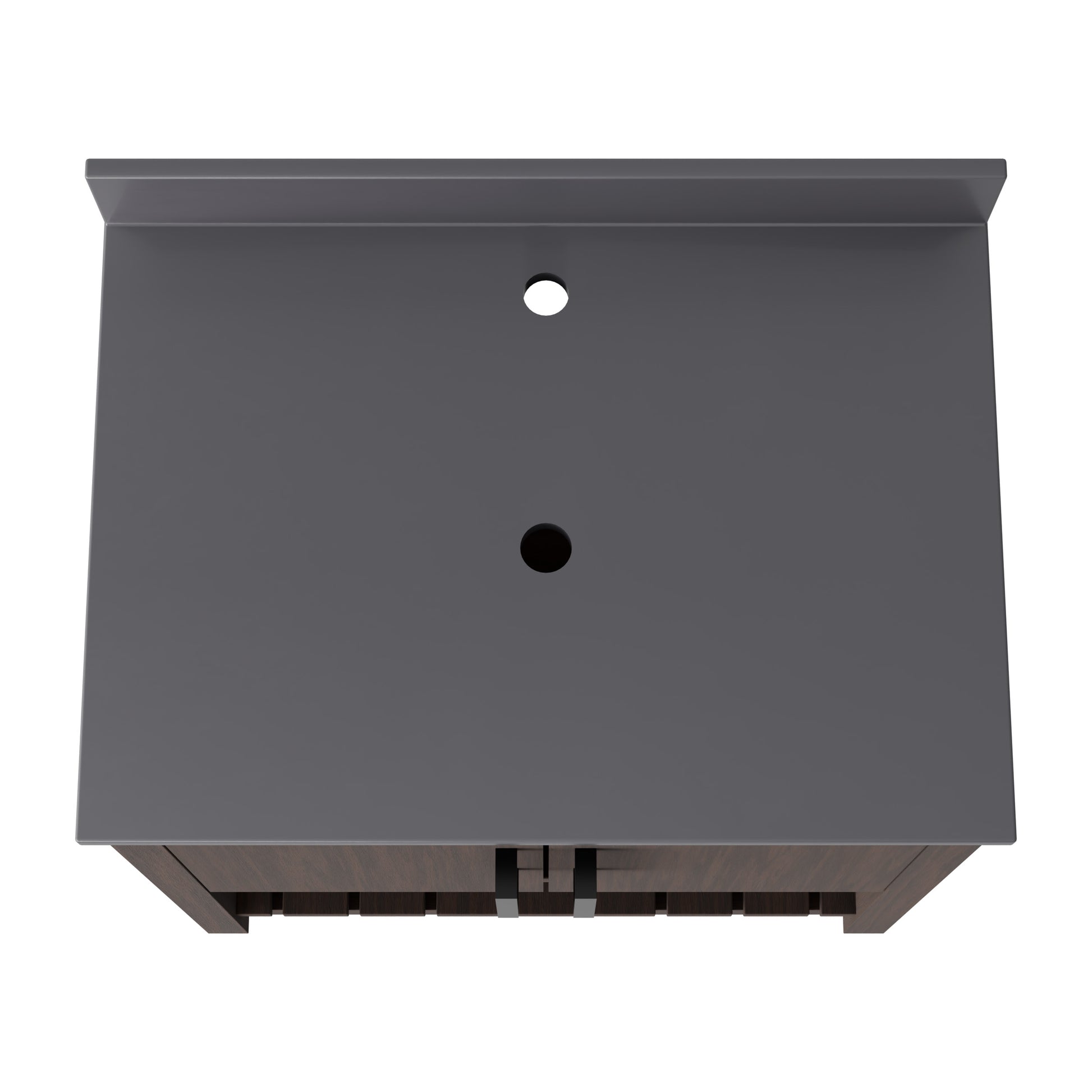 30-inch vanity with storm grey quartz countertop from Novatto, showcasing its sleek design and modern bathroom accessory.