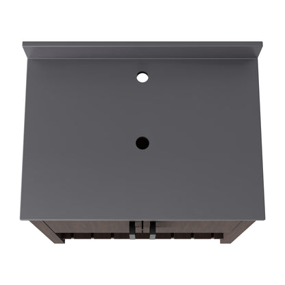 30-inch vanity with storm grey quartz countertop from Novatto, showcasing its sleek design and modern bathroom accessory.