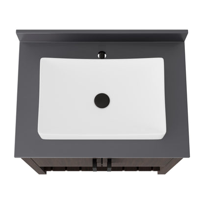 30-inch Novatto bath vanity with storm grey quartz countertop and sink, showcasing sleek bathroom accessory design.