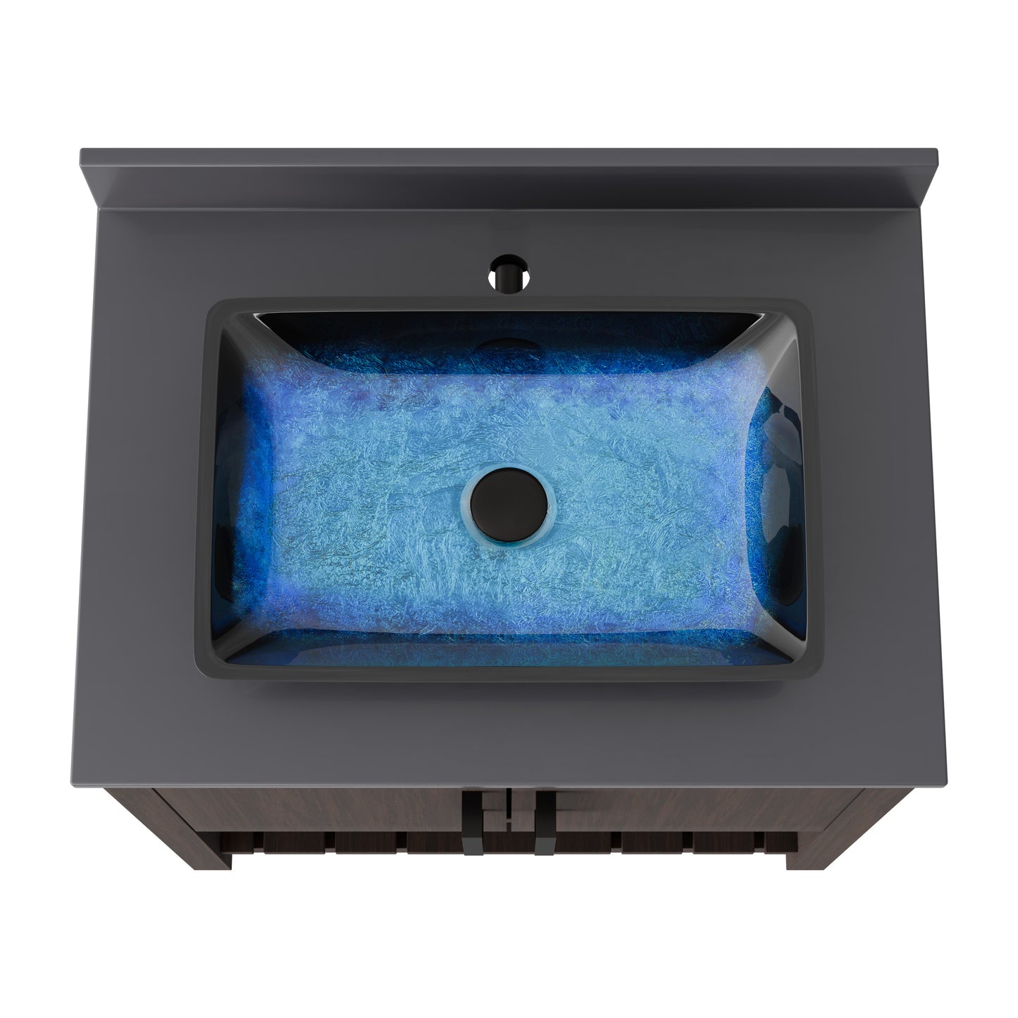 30-inch Novatto bath vanity with storm grey quartz countertop and sink, showcasing sleek bathroom accessory design.