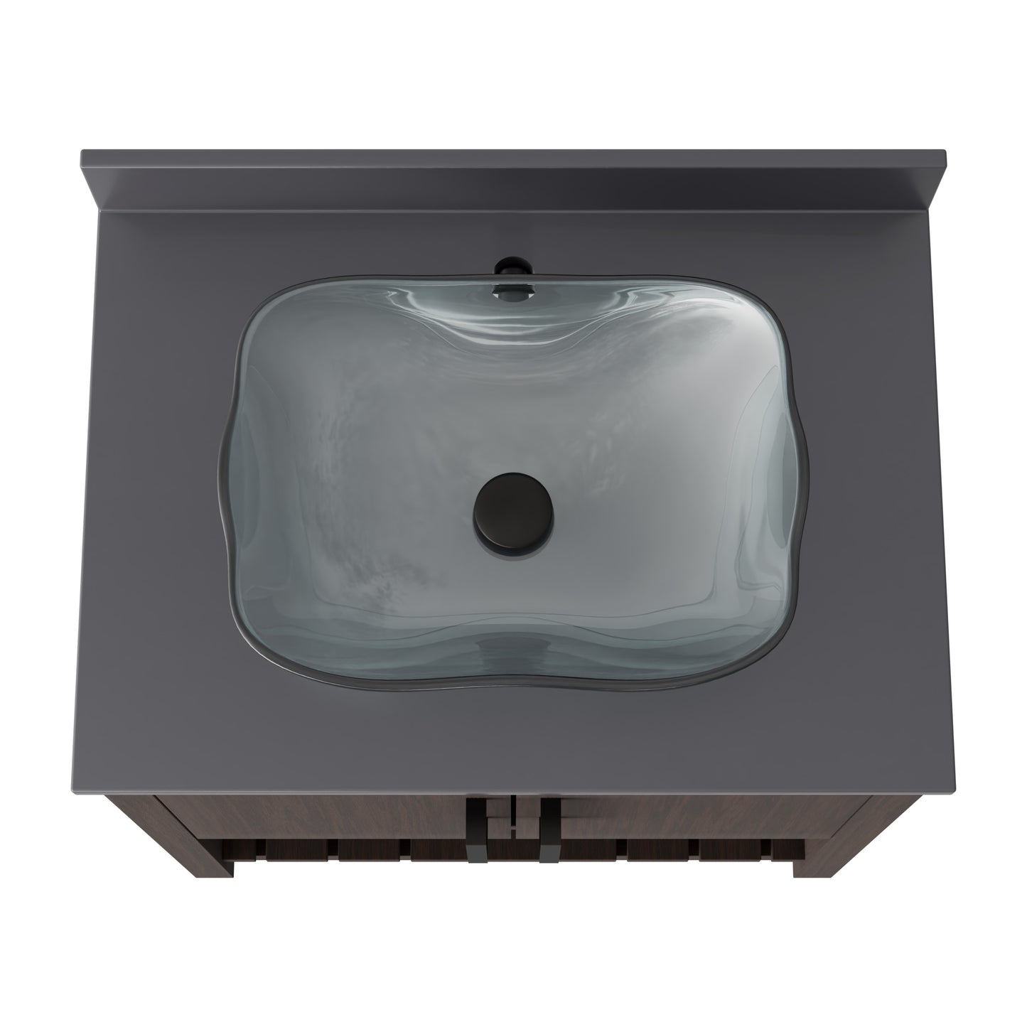 Novatto 30-inch bath vanity with storm grey quartz counter and integrated sink, modern bathroom accessory with sleek design.