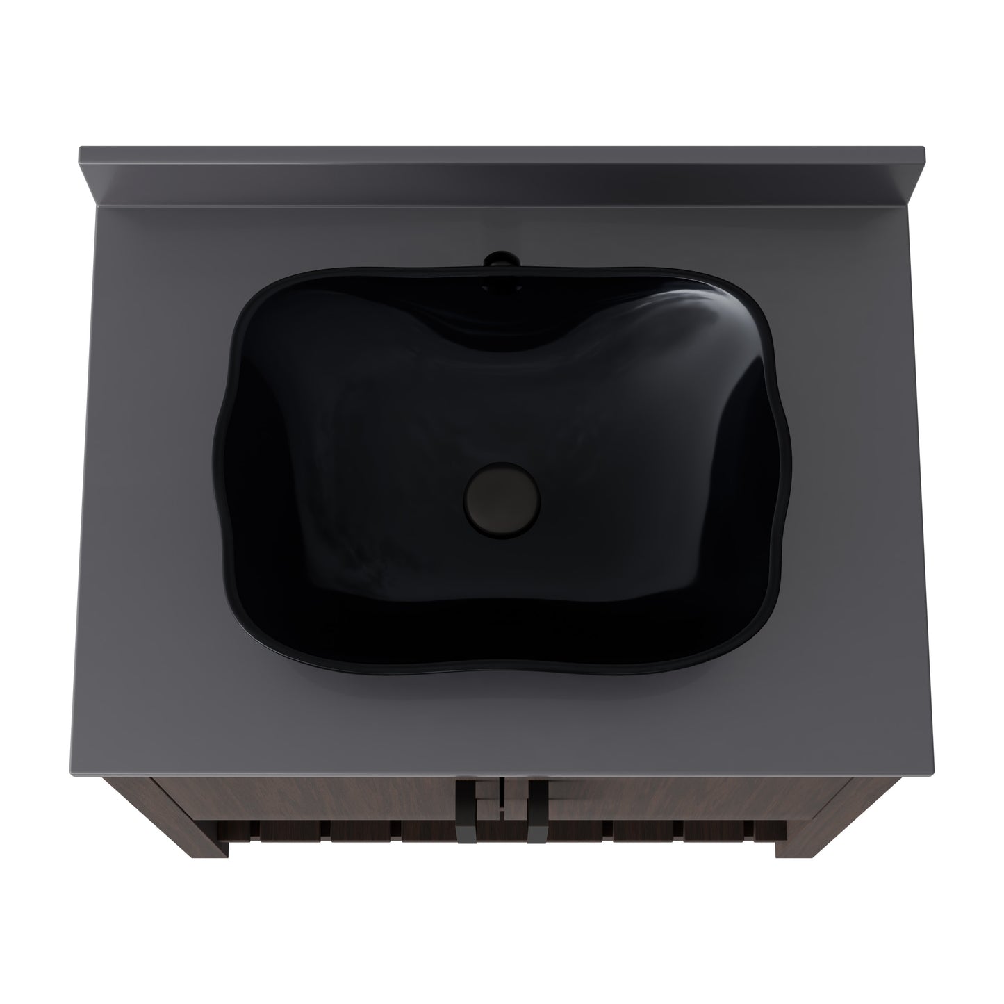 30-inch Novatto bath vanity with storm grey quartz countertop and integrated sink, showcasing sleek bathroom accessory design.