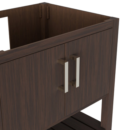 30-inch Café Mocha bath vanity by Novatto, featuring a sleek bathroom accessory with elegant wood finish and modern design.