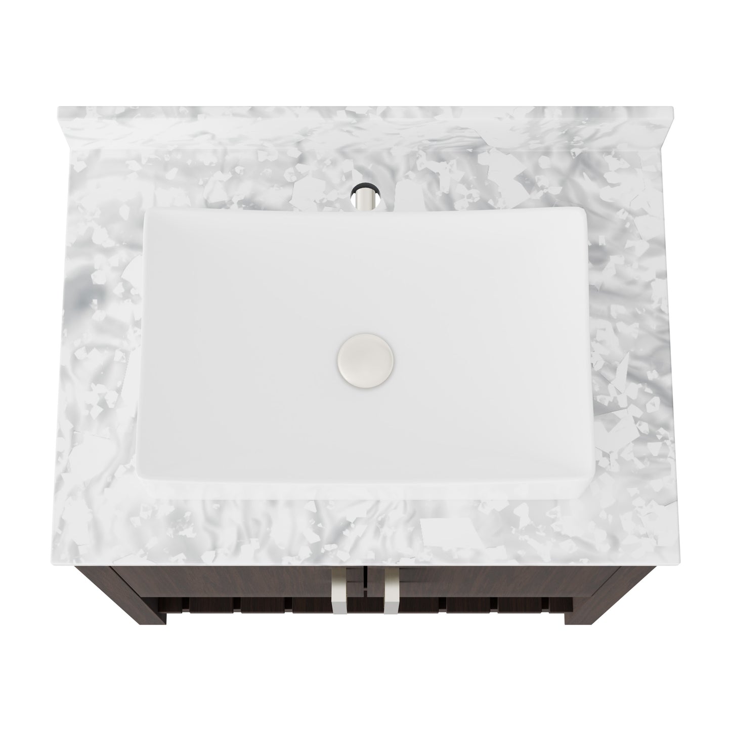 30-inch Novatto bath vanity with Carrara white marble countertop and integrated sink, modern bathroom accessory.