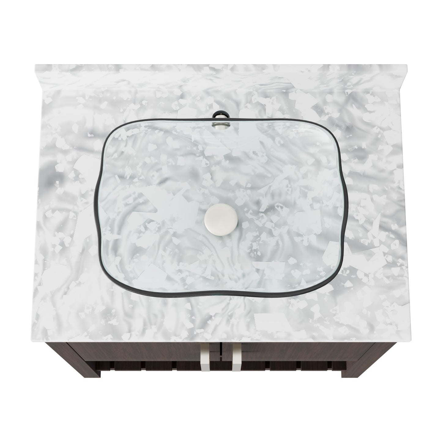 30-inch Novatto bath vanity with Carrara white marble counter and sink, featuring a sleek, modern design and ample storage space.