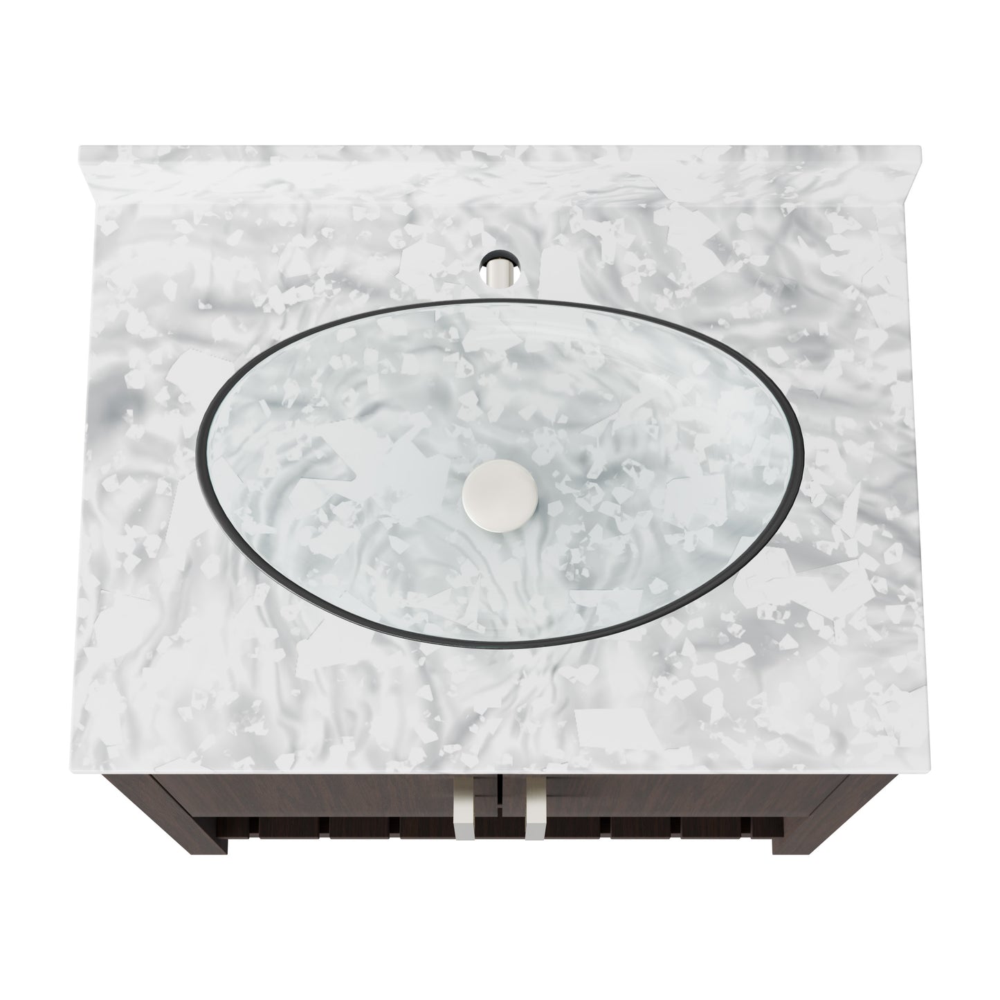 30-inch Novatto bathroom vanity with Carrara white marble counter and sink, featuring sleek modern design and polished finish.