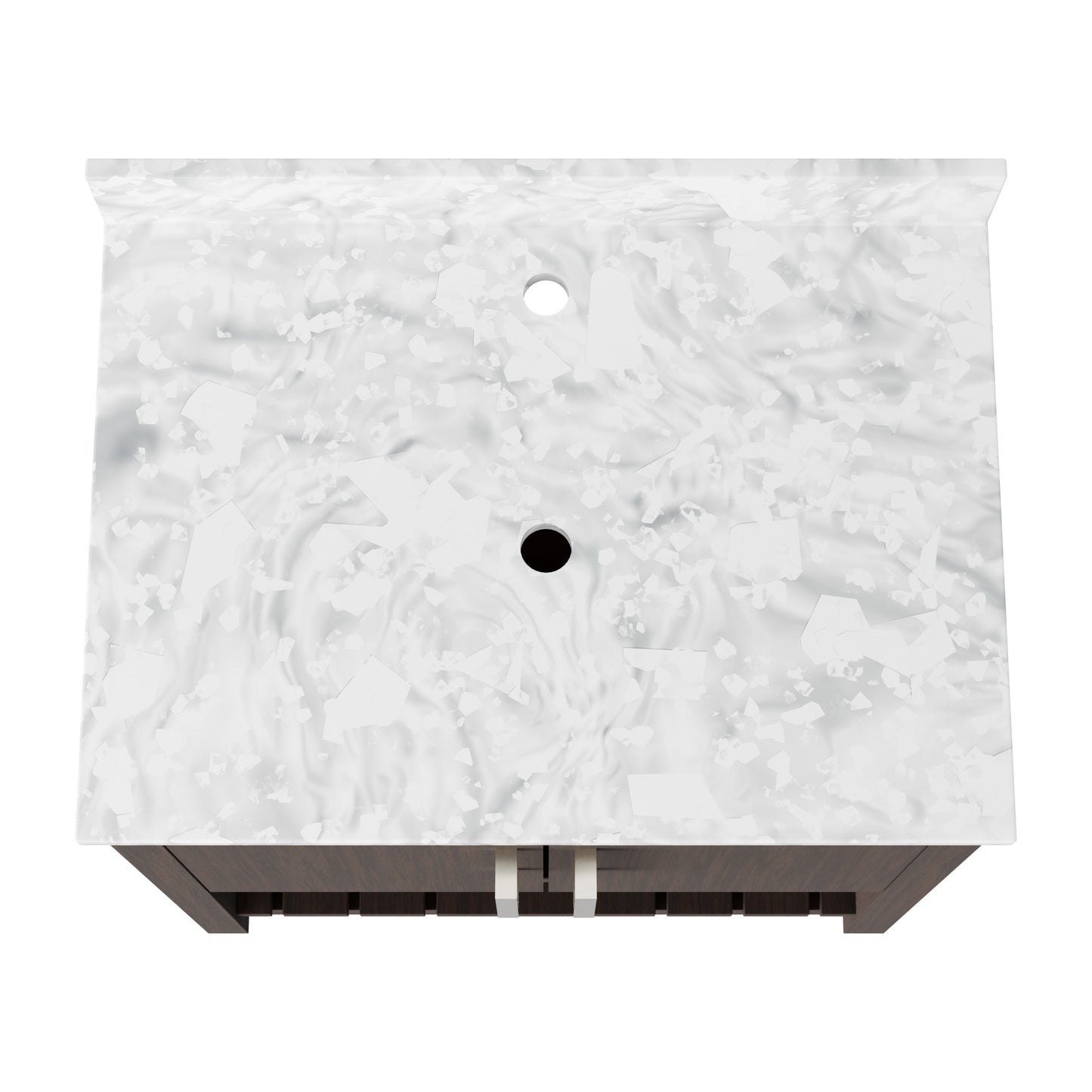 30-inch Novatto vanity with Carrara white marble countertop, modern bathroom accessory with sleek design.
