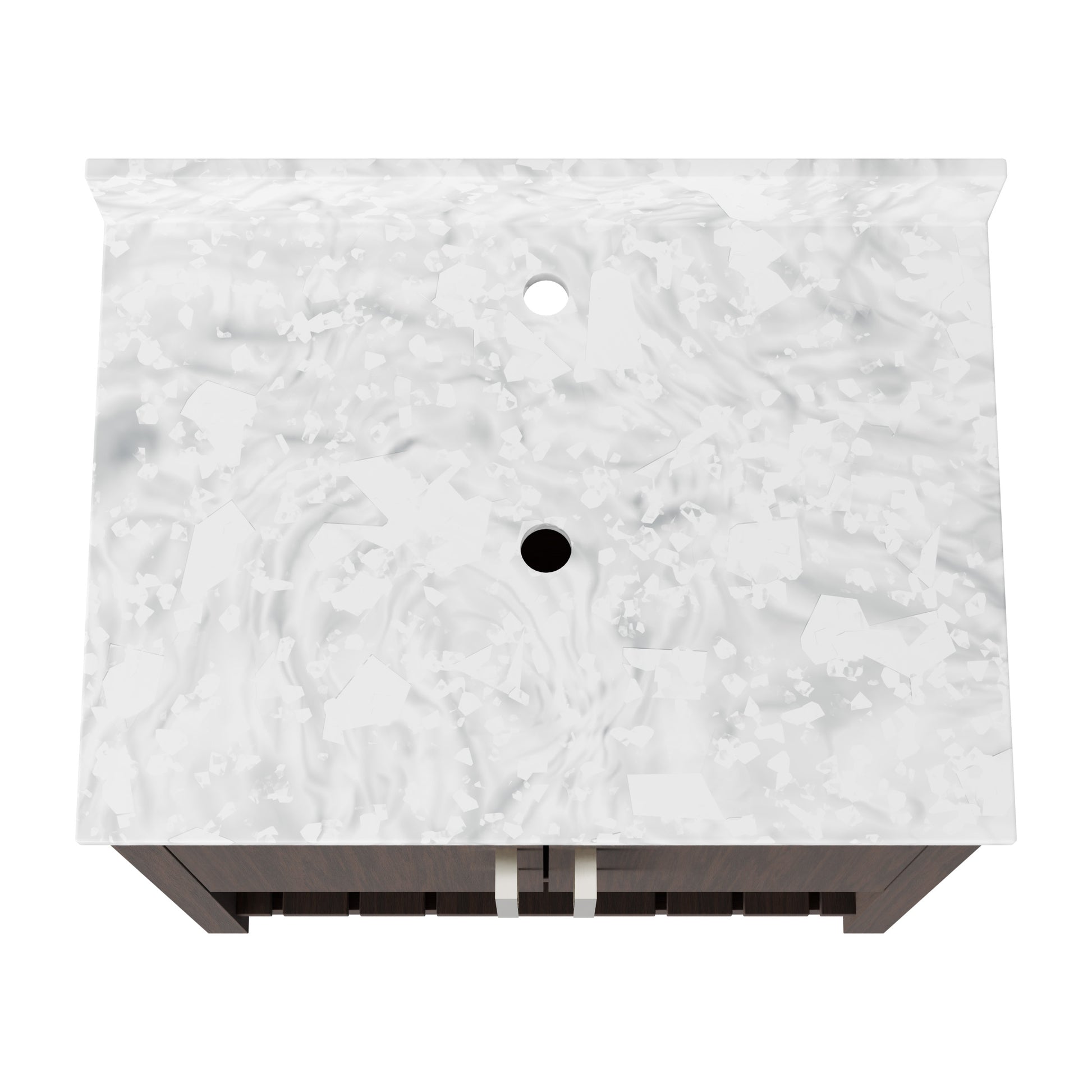 30-inch Novatto vanity with Carrara white marble countertop, modern bathroom accessory with sleek design.