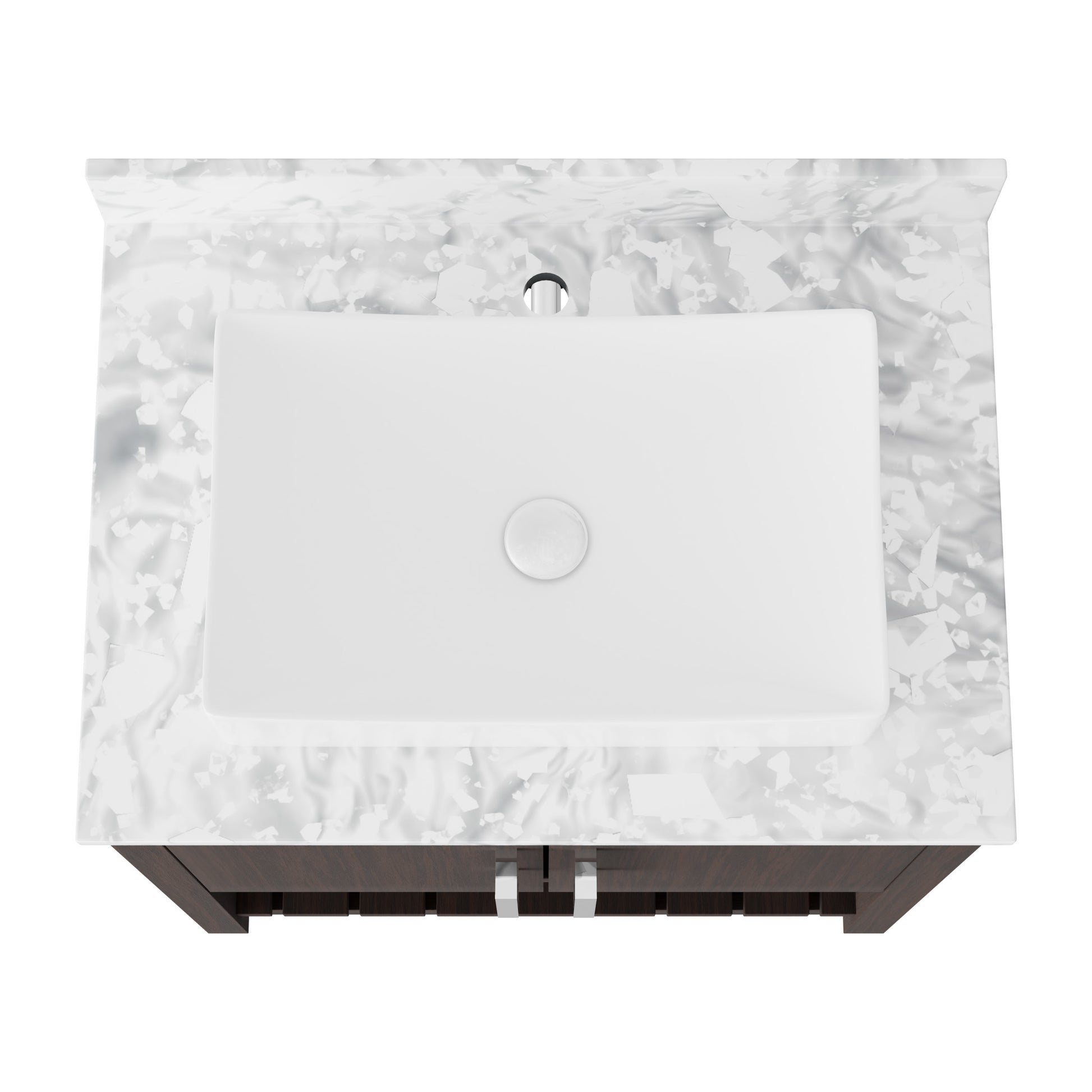 30-inch Novatto bathroom vanity with Carrara white marble counter and sink, showcasing sleek design and elegant natural stone surface.