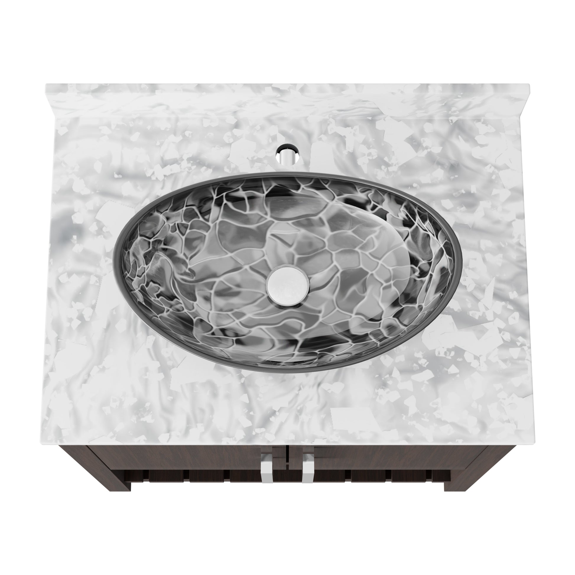 Novatto 30-inch bath vanity with Carrara white marble counter and sink, featuring modern design and sleek finish.