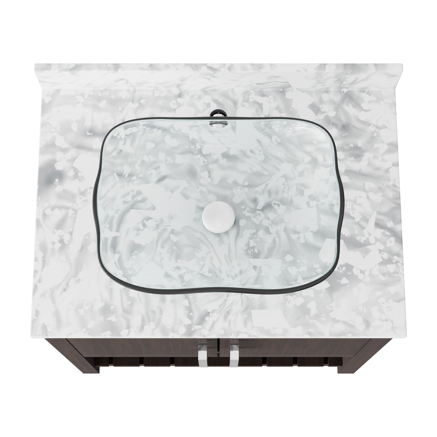 30-inch Novatto bath vanity with Carrara white marble countertop and integrated sink, featuring sleek modern design.