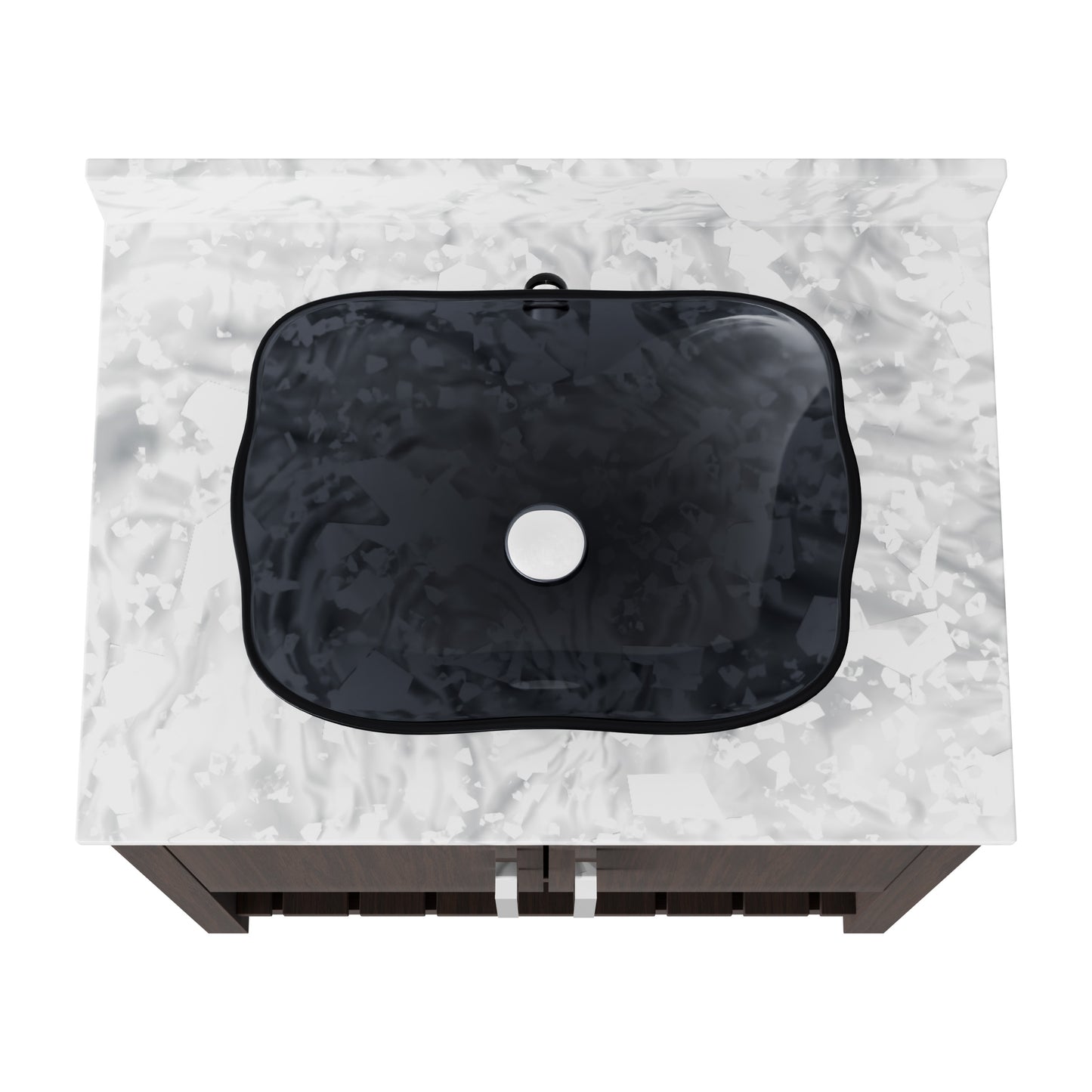30-inch Novatto bathroom vanity with Carrara white marble counter and sink, featuring a sleek modern design and elegant finish.
