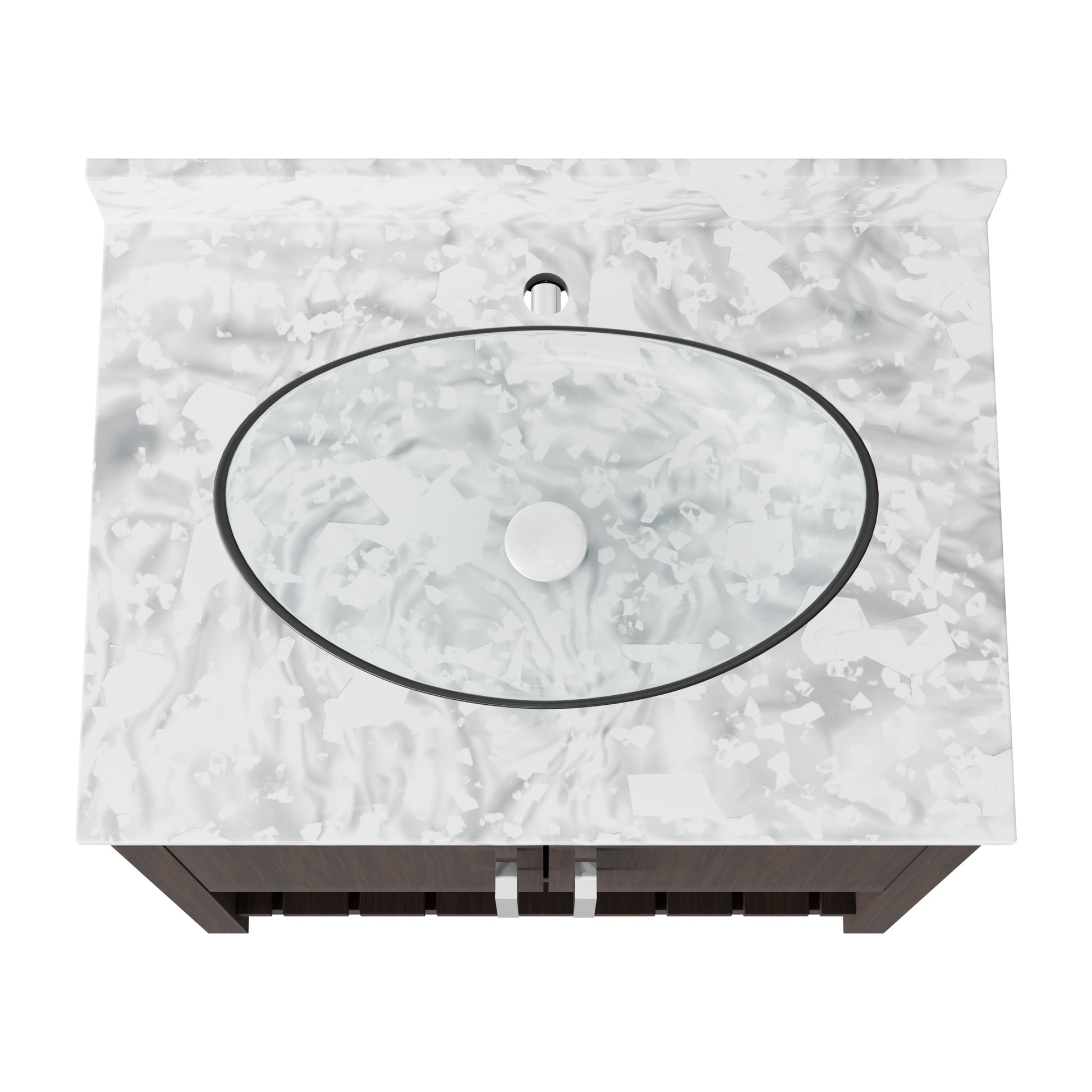 30-inch Novatto bath vanity with Carrara white marble counter and sink, showcasing sleek bathroom accessory design.
