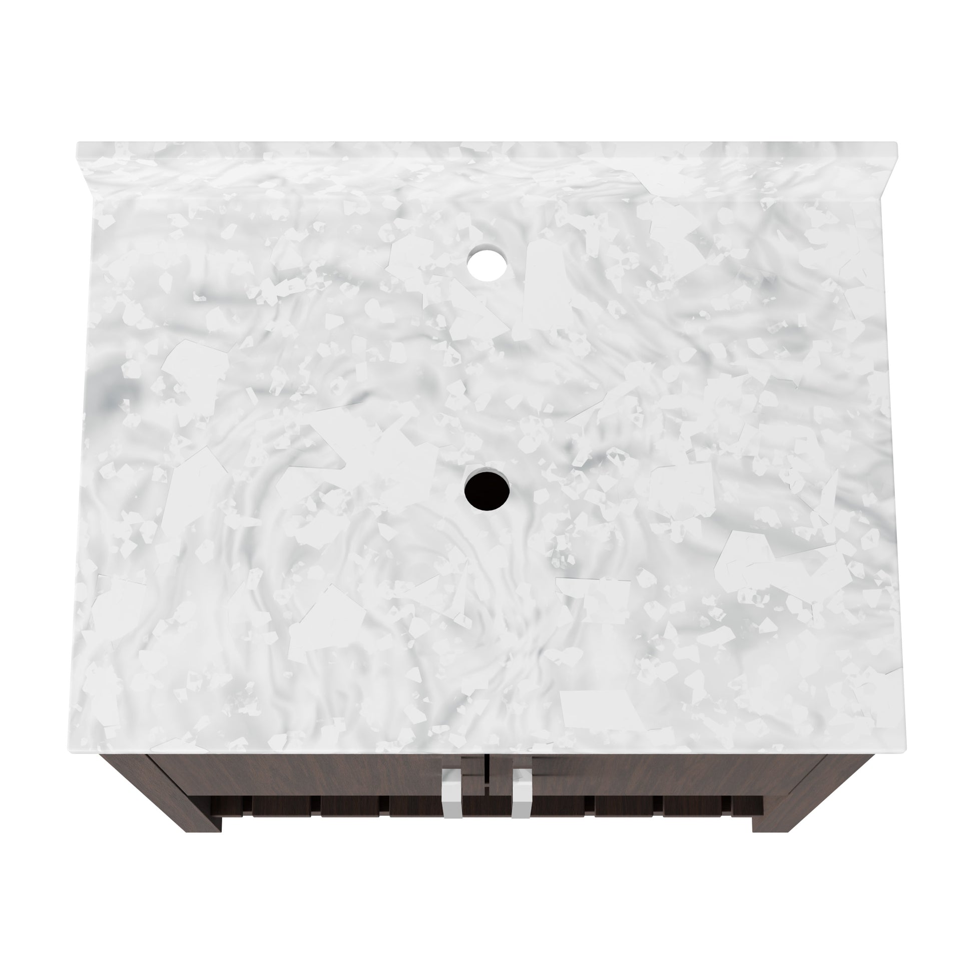30-inch Novatto vanity with Carrara white marble countertop, modern bathroom accessory with sleek design and polished finish.