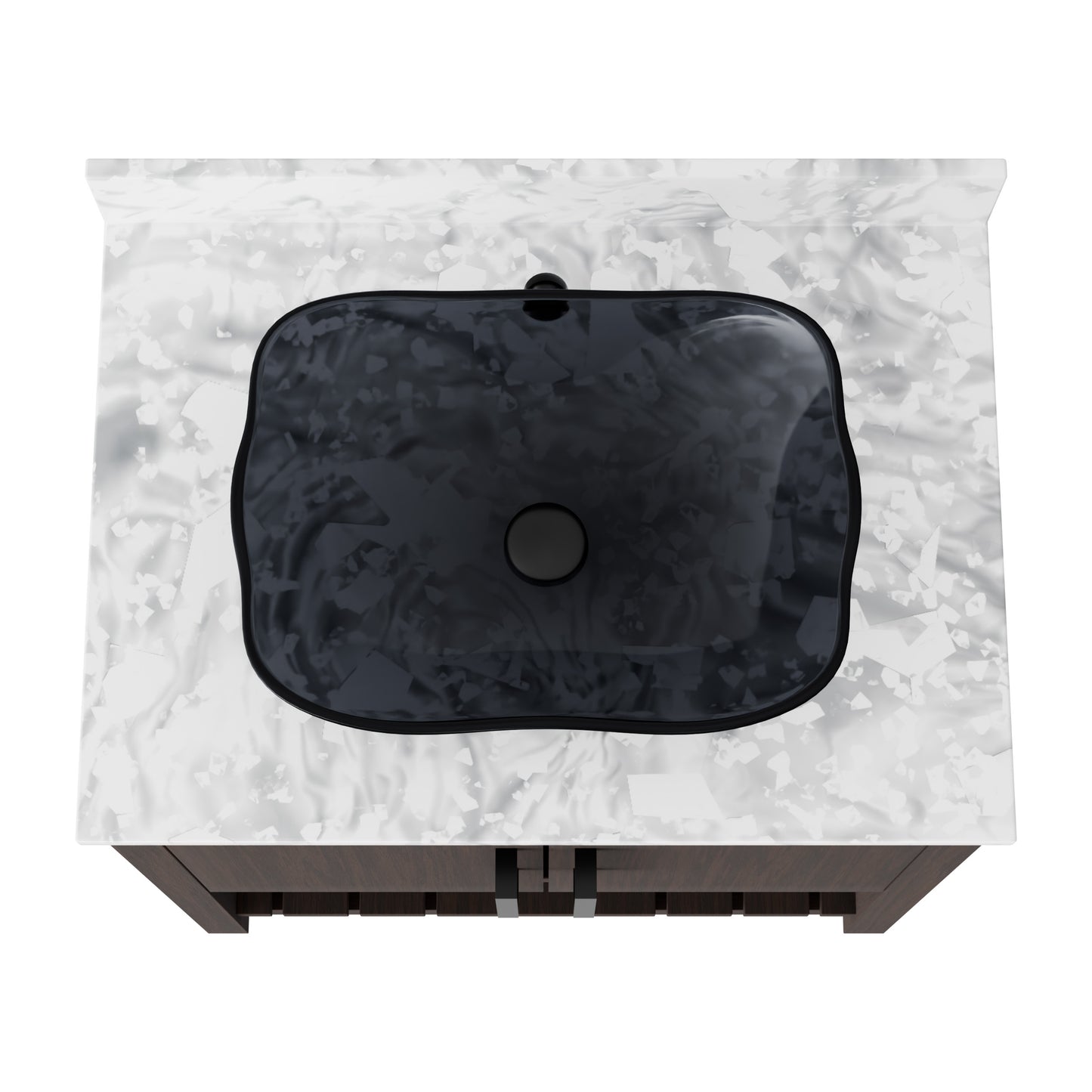30-inch Novatto bath vanity with Carrara white marble countertop and integrated sink, showcasing modern bathroom accessory design.