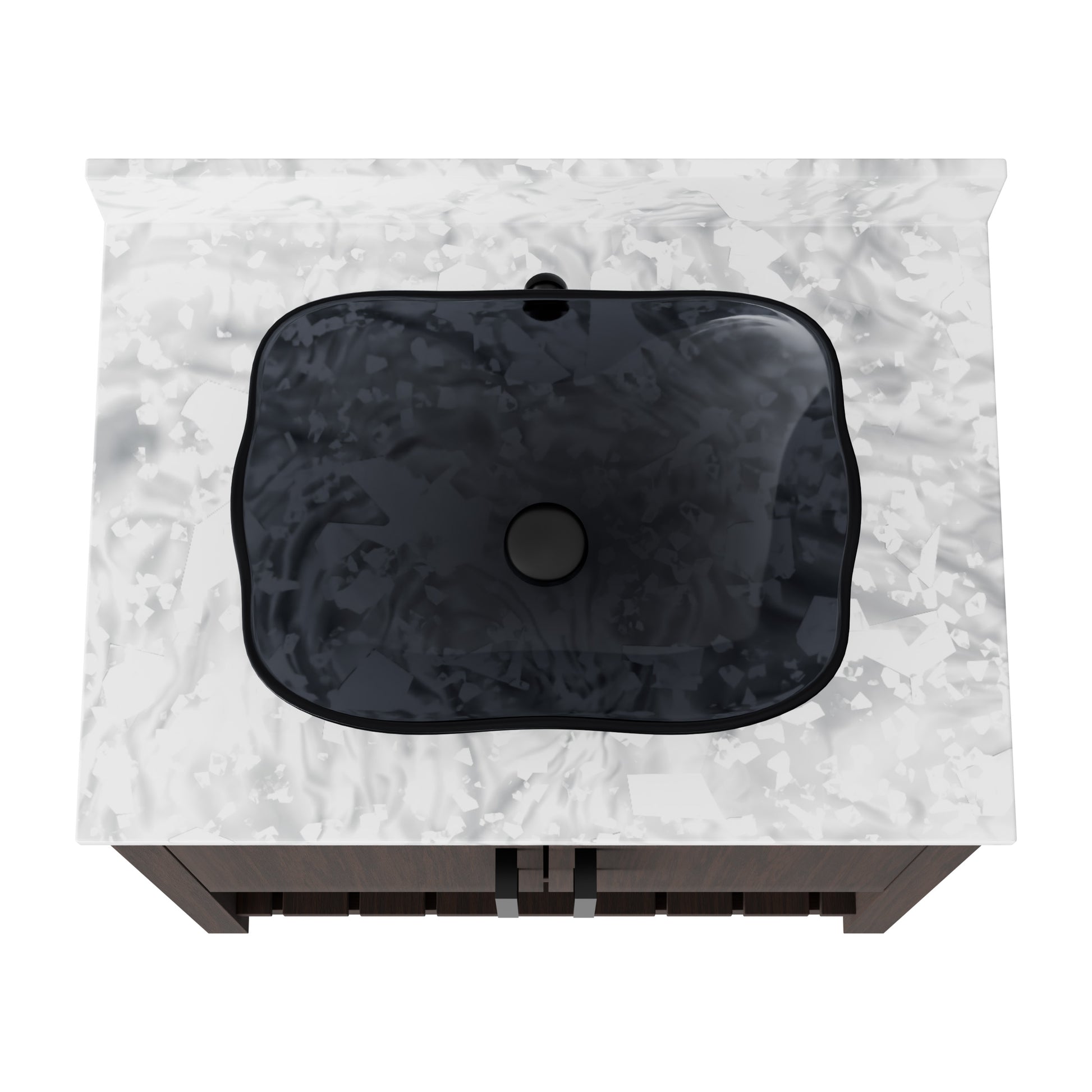 30-inch Novatto bath vanity with Carrara white marble countertop and integrated sink, showcasing modern bathroom accessory design.