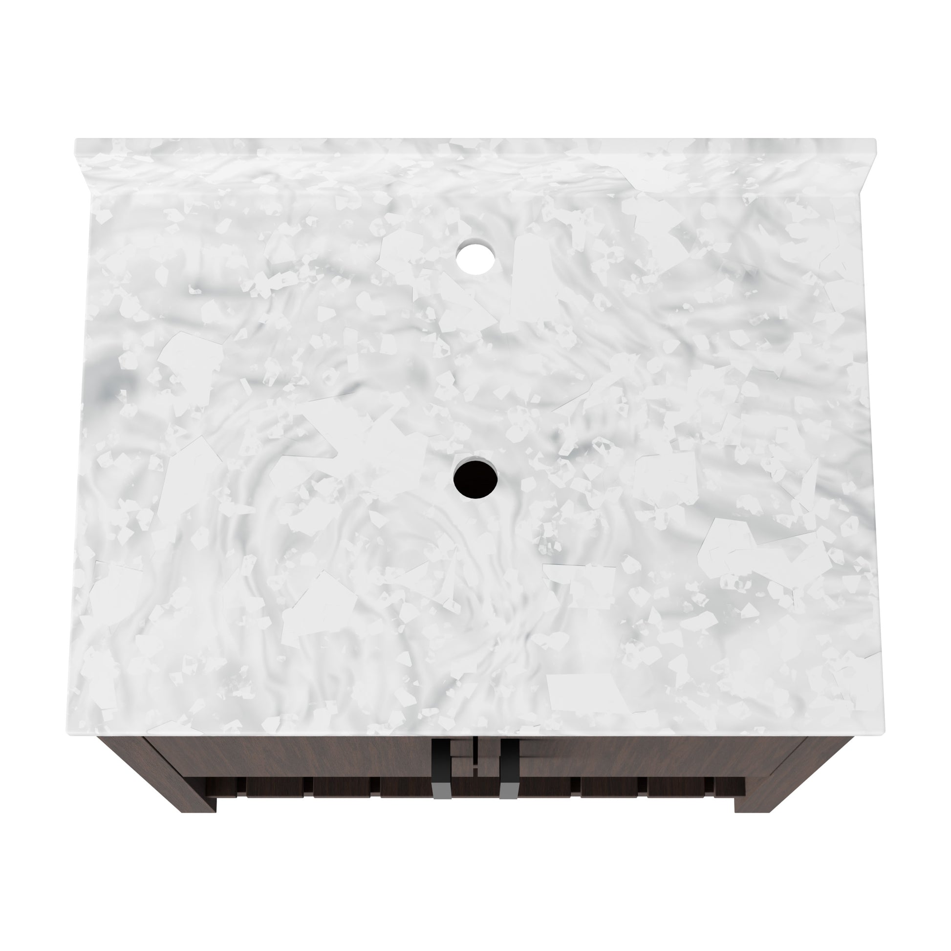 30-inch Novatto vanity with Carrara white marble countertop, showcasing a modern bathroom accessory with elegant white marble surface.