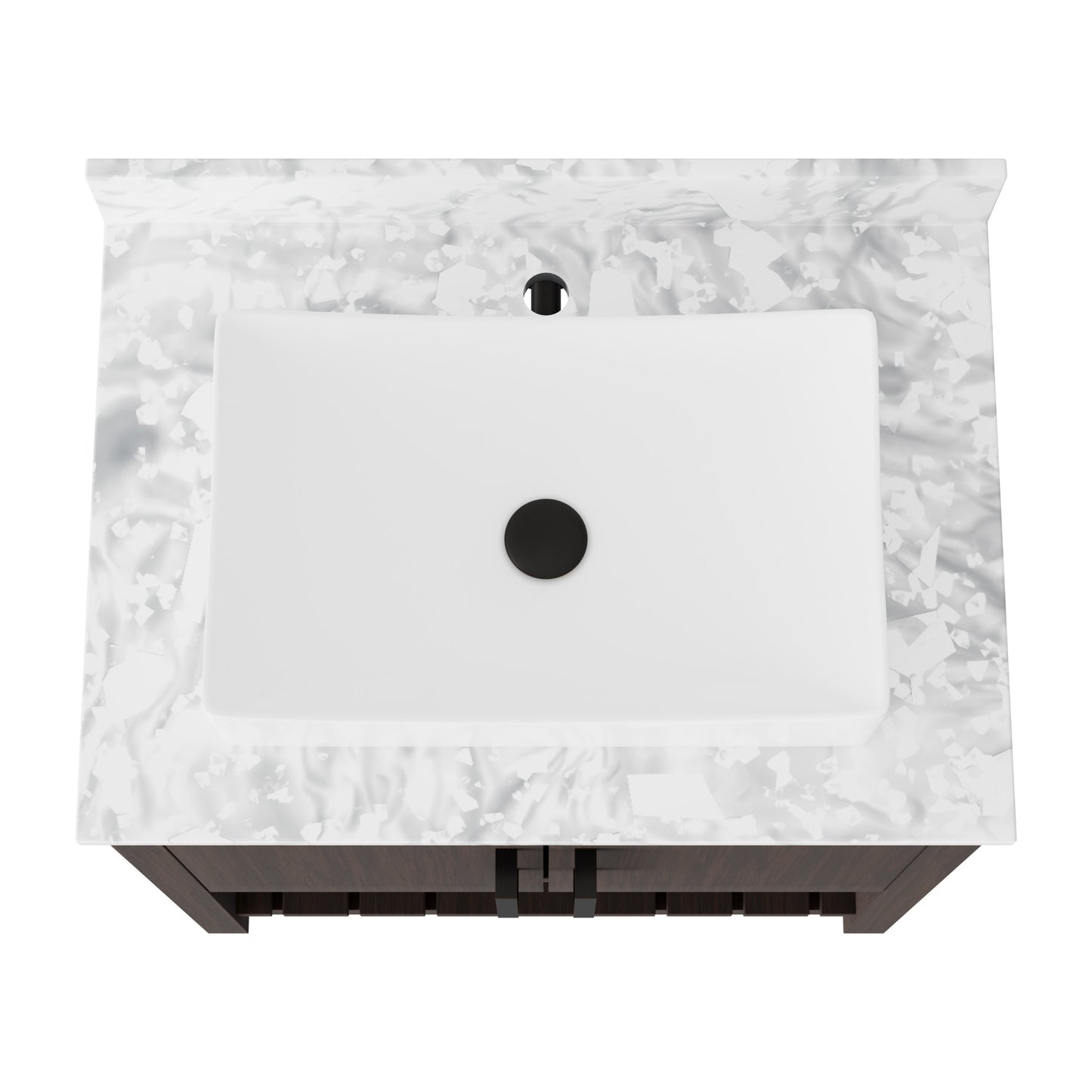Novatto 30-inch bathroom vanity with Carrara white marble counter and sink, featuring a sleek modern design.