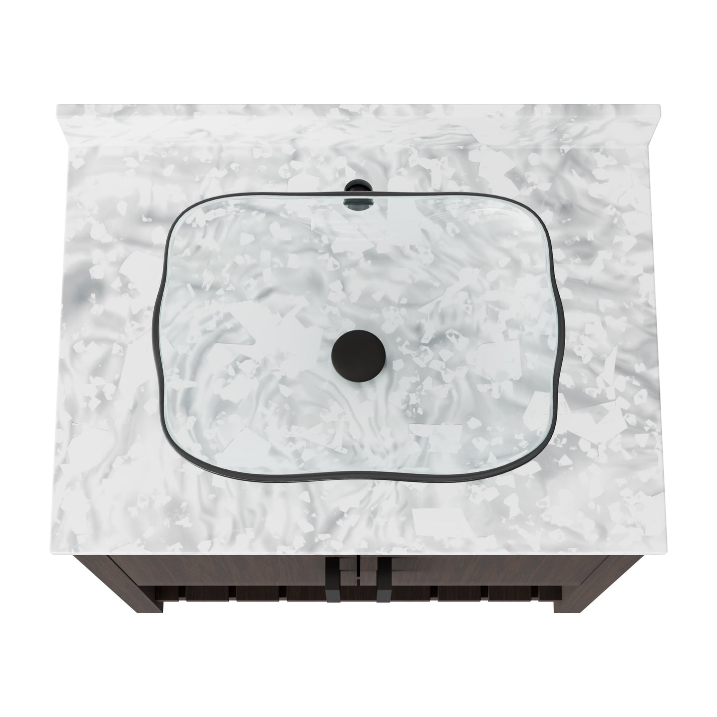 30-inch Novatto bath vanity with Carrara white marble counter and integrated sink, shown with sleek design and polished finish.