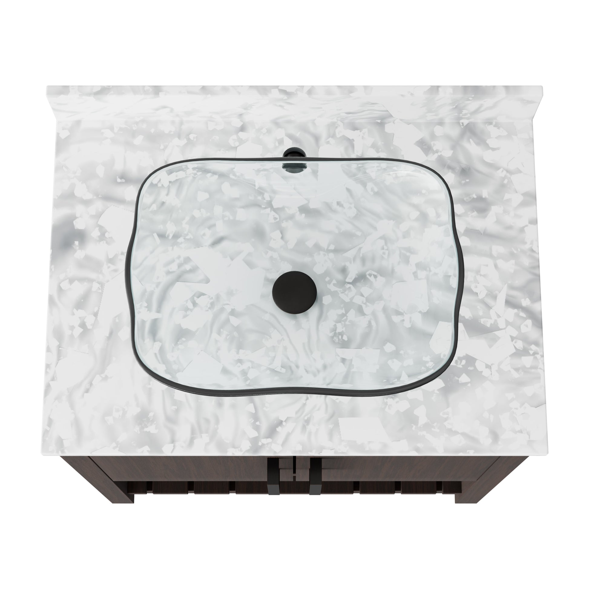 30-inch Novatto bath vanity with Carrara white marble counter and integrated sink, shown with sleek design and polished finish.