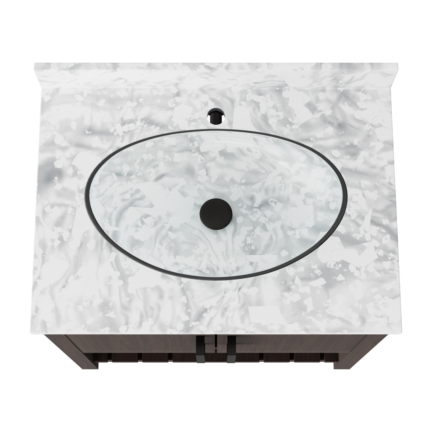 30-inch Novatto bath vanity with Carrara white marble counter and sink, showcasing elegant bathroom accessory design.