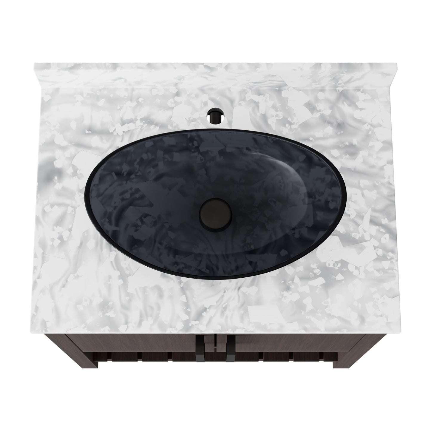 30-inch Novatto bath vanity with Carrara white marble counter and integrated sink, modern bathroom accessory.