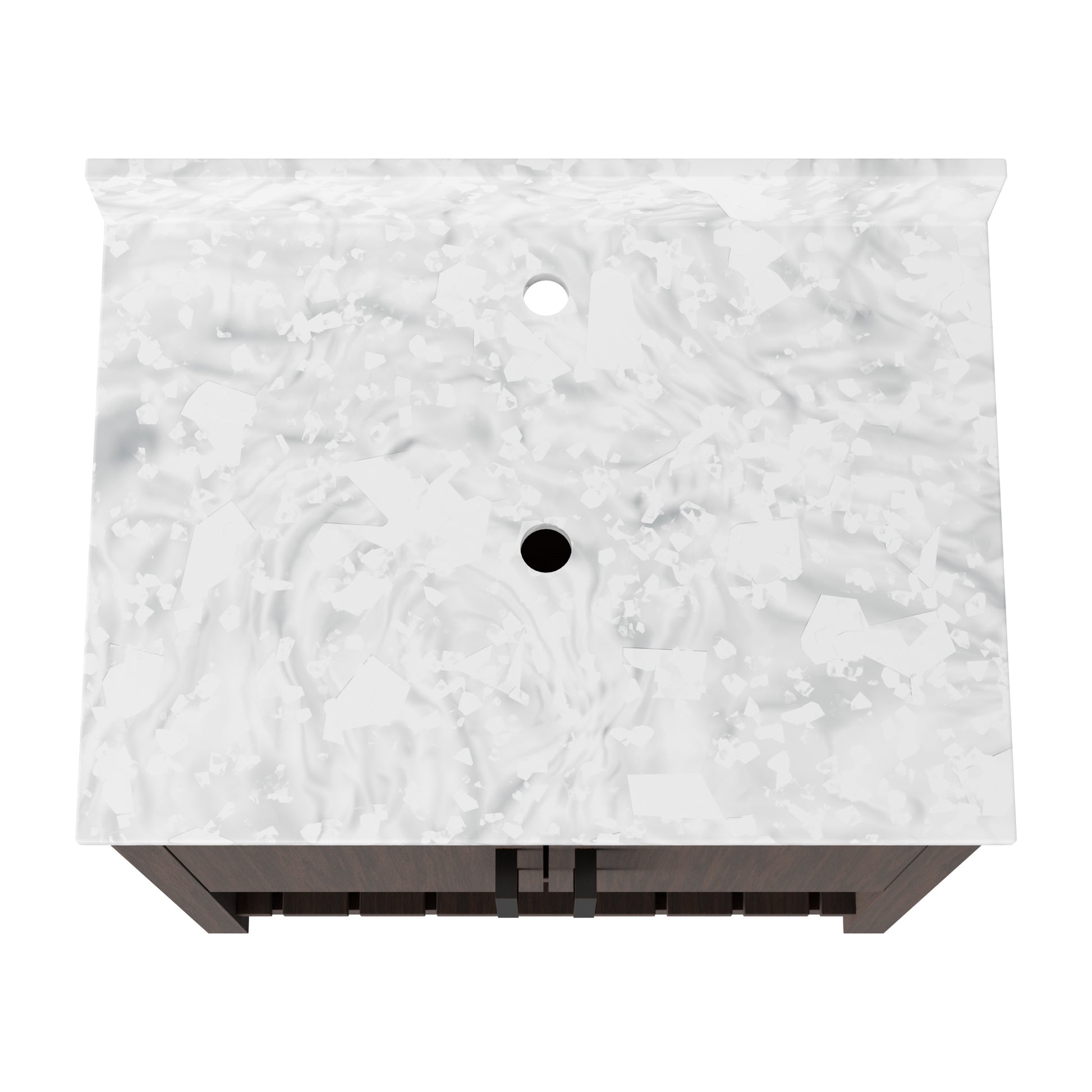 30-inch Novatto vanity with Carrara White marble countertop, stylish bathroom accessory with modern design.