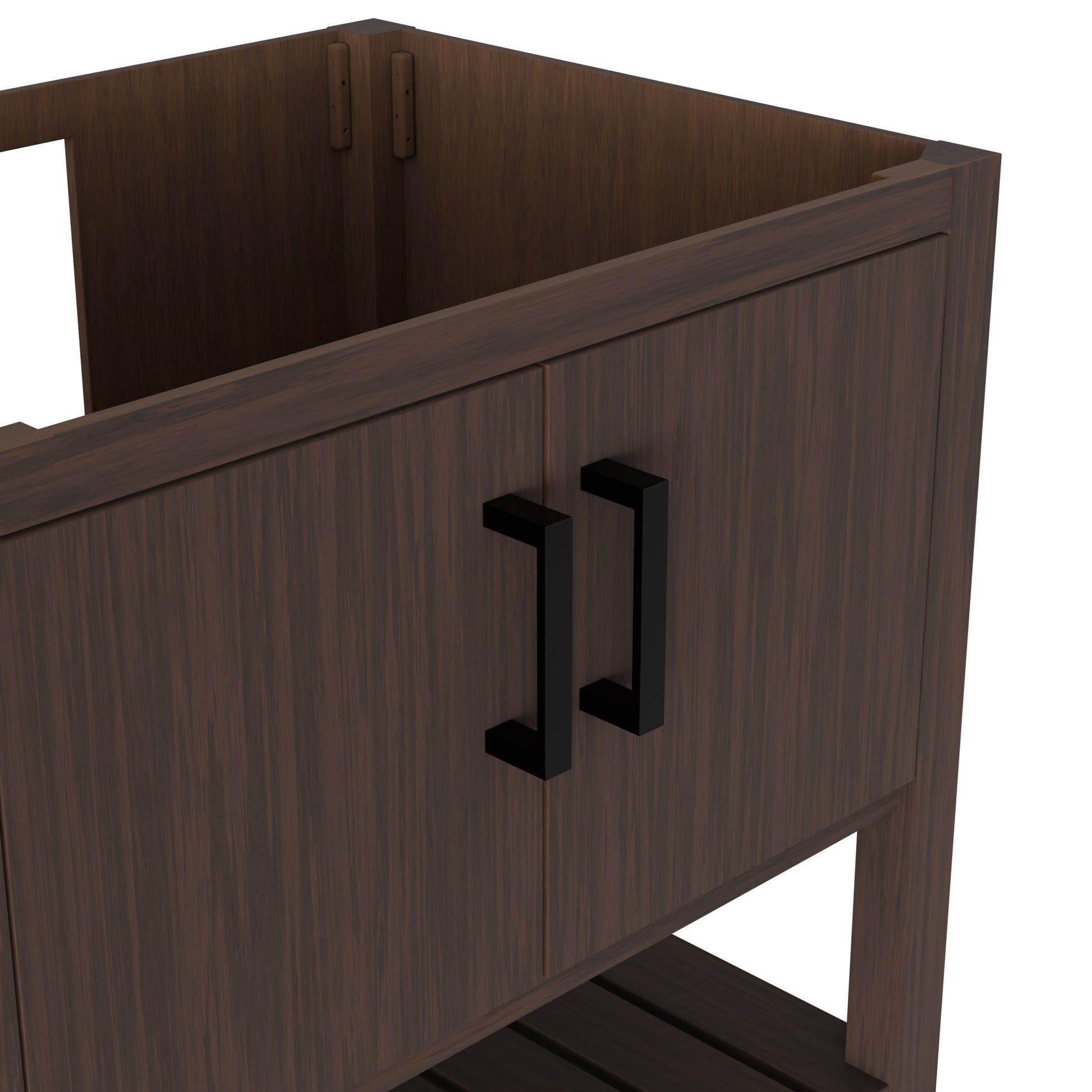 30-inch Café Mocha bath vanity by Novatto, featuring a sleek design and modern accessory for bathroom decor.