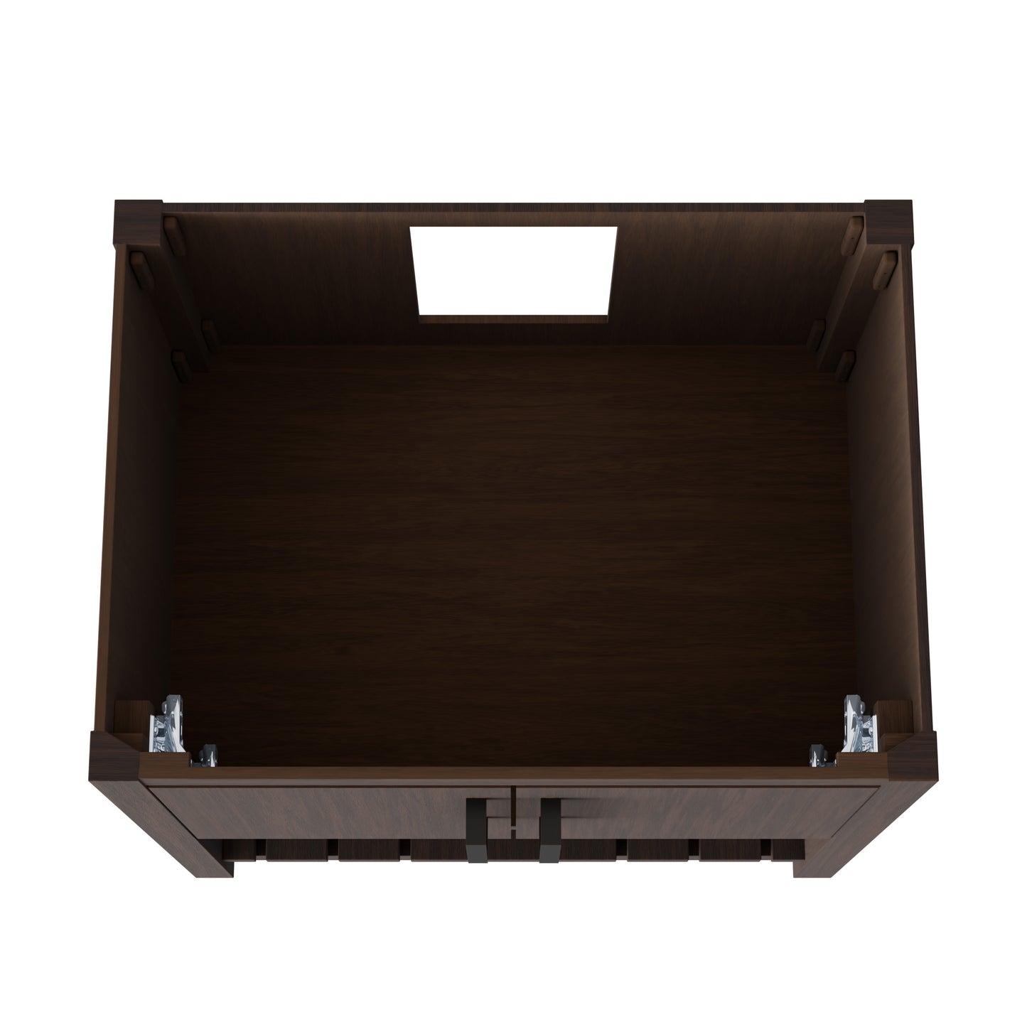 30-inch Novatto Café Mocha bath vanity accessory with a sleek, modern design and warm wood finish.