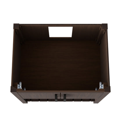30-inch Novatto Café Mocha bath vanity accessory with a sleek, modern design and warm wood finish.