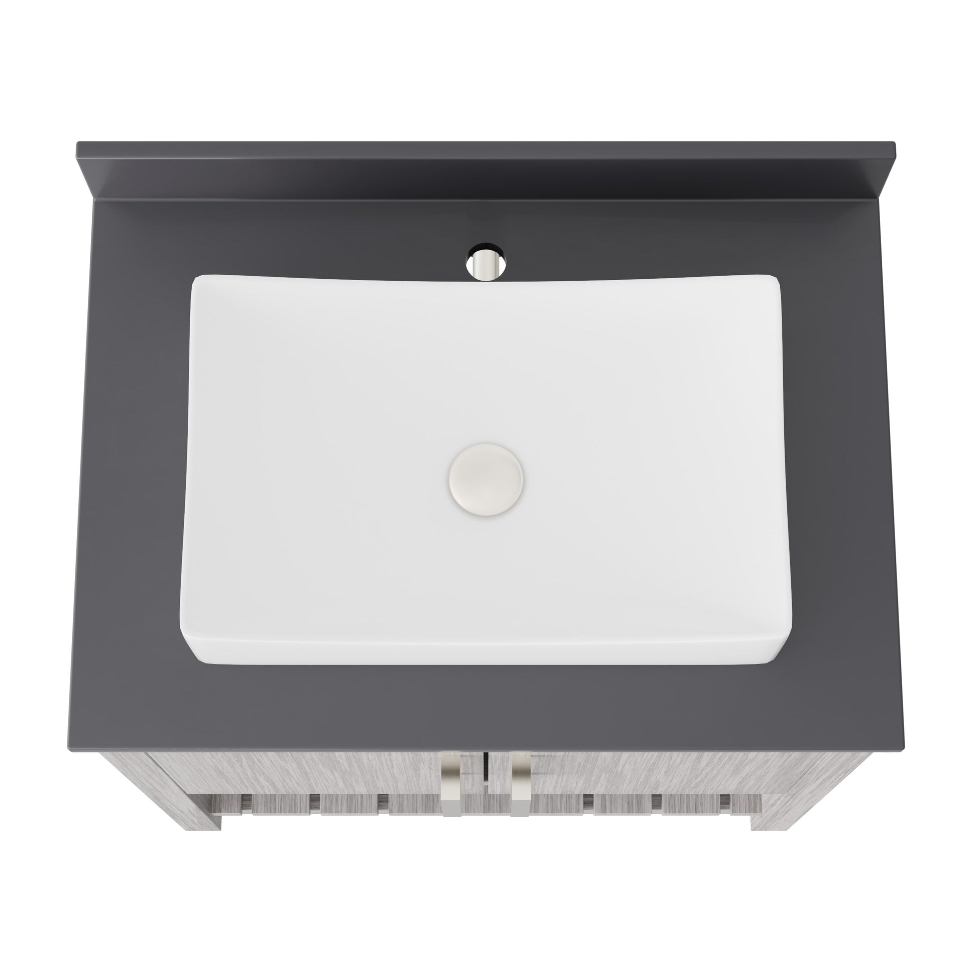 30-inch Novatto bath vanity with storm grey quartz countertop and integrated sink, modern bathroom accessory with sleek design.