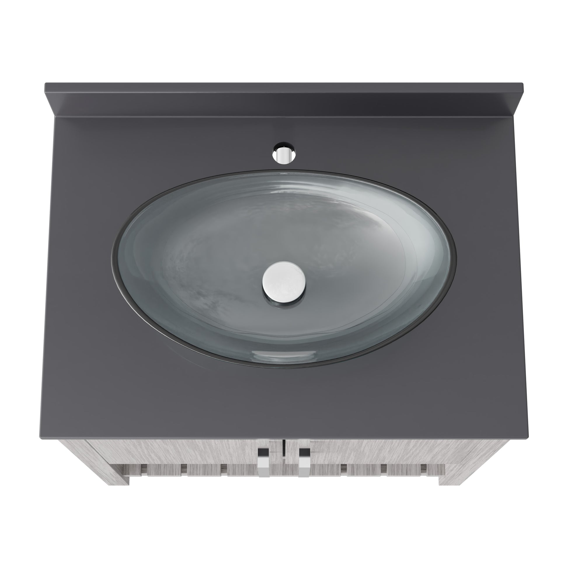 30-inch Novatto bath vanity with storm grey quartz countertop and sink, showing the sleek modern design and finish.