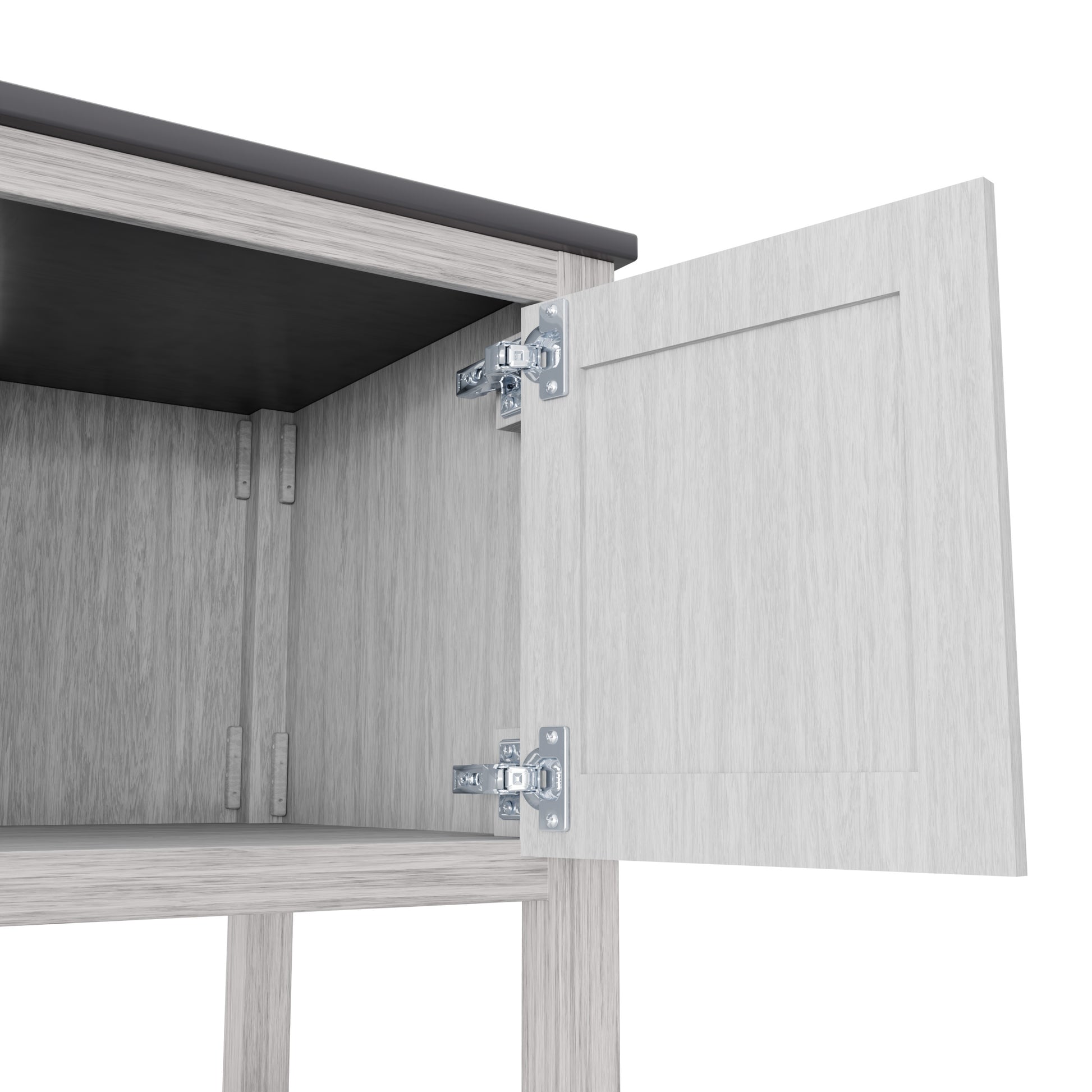 30-inch vanity with storm grey quartz countertop by Novatto, featuring a sleek bathroom accessory with modern design.