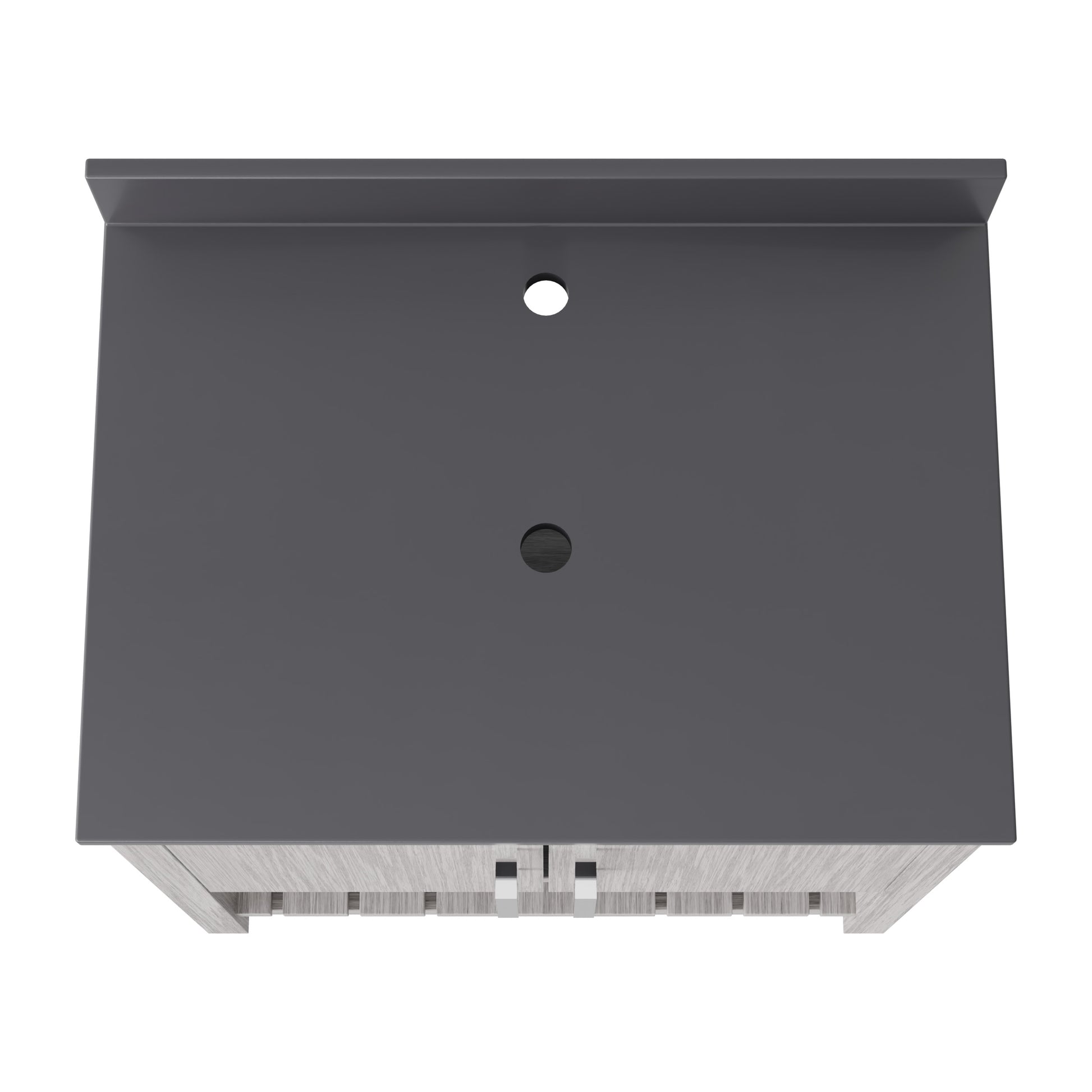 30-inch Novatto vanity with storm grey quartz countertop, showcasing sleek bathroom accessory with modern design.