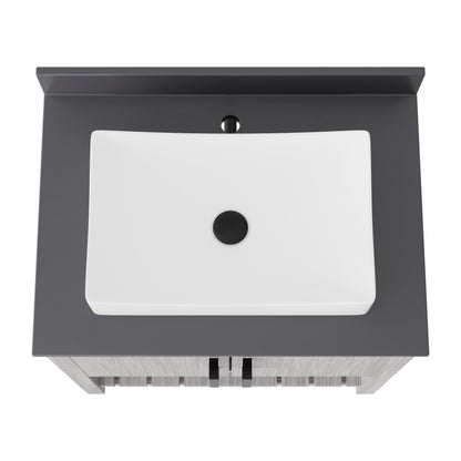 30-inch Novatto bath vanity with storm grey quartz countertop and integrated sink, showcasing sleek bathroom accessory design.