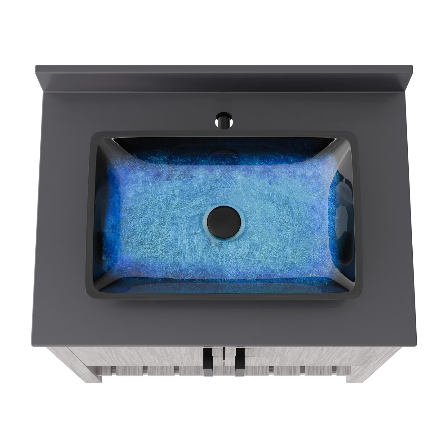 30-inch Novatto bath vanity with storm grey countertop and sink, featuring modern bathroom accessory design.